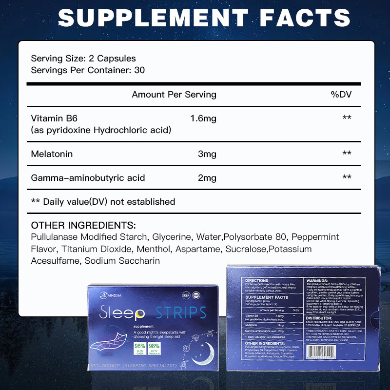 Sleep Strip Supplier - GABA Melatonin Sleep Enhancement Film Strips