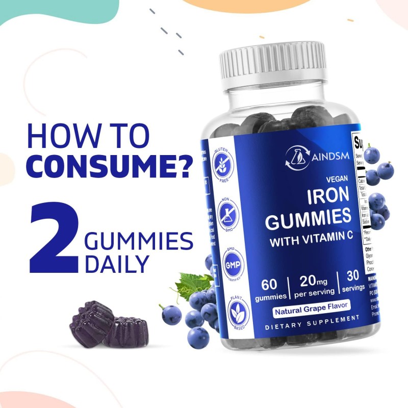 Iron Gummies Manufacturer - Iron Bisglycinate Turmeric Energy Level Gummy