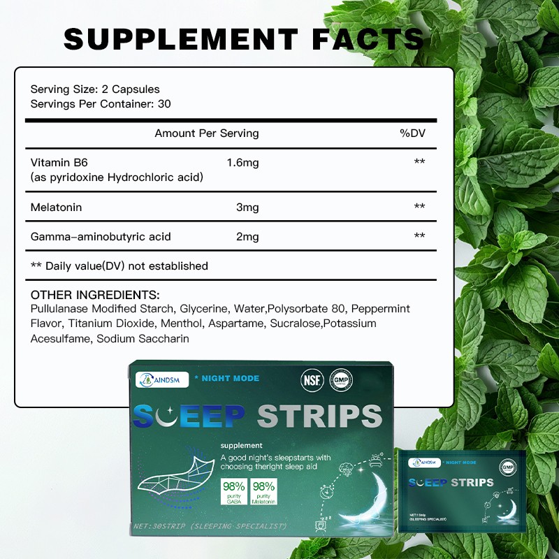 Sleep Strips Factory - Wholesale GABA Vitamin Sleep Stress Relief Mint Film