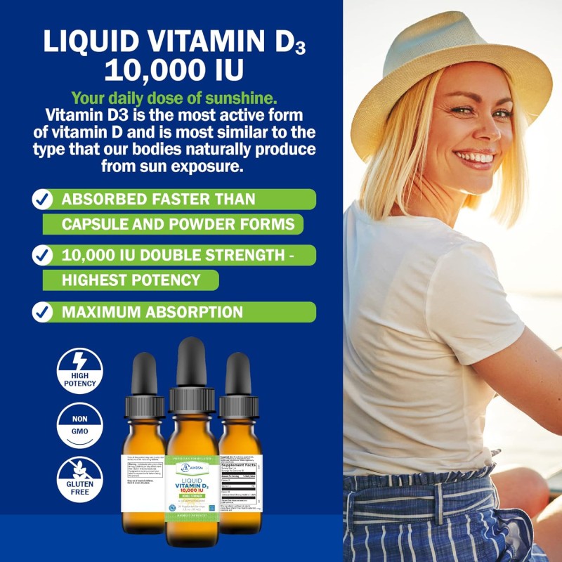 Vitamin D3 Drops Factory - Vegan D3 K2 Strong Bone Immune Support Liquid