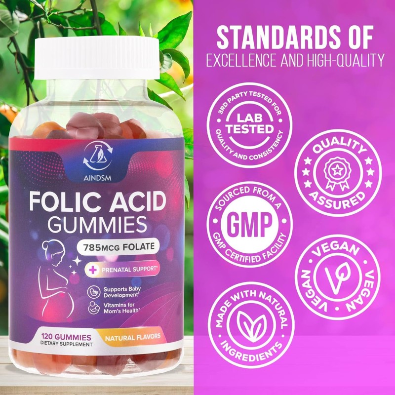 Folic Acid Gummies Factory - Sugar Free Folic Acid Vitamin Mom Health Gummy
