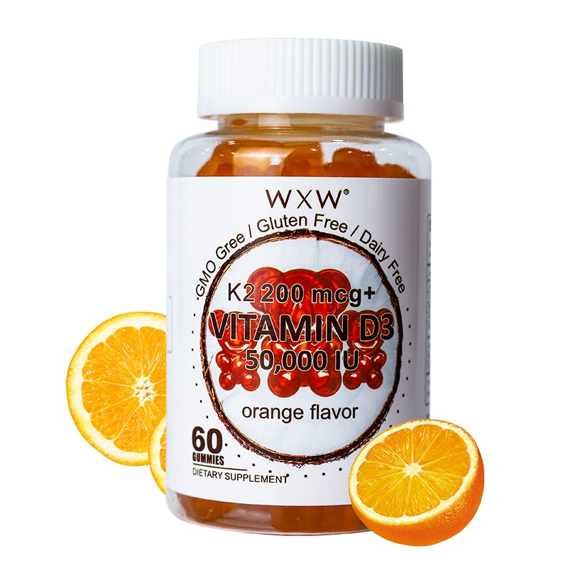 Vitamin D3K2 Gummies Manufacturer - WXW Stock D3 K2 Chewable Calcium Absorption Gummy