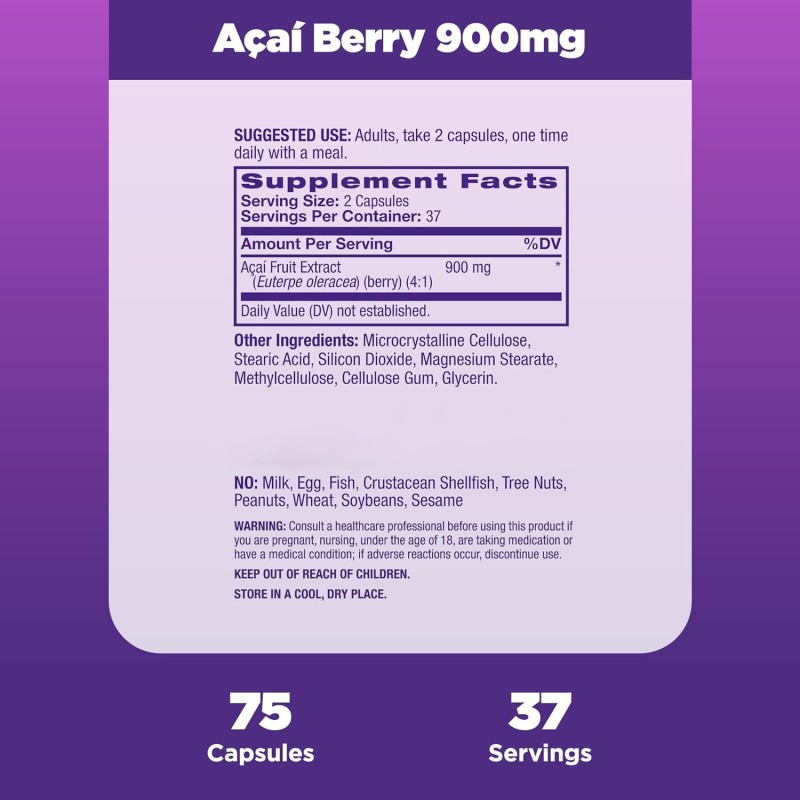 Acai Berry Capsules Manufacturer - Herbal Acai Berry Antioxidant Defense Capsule