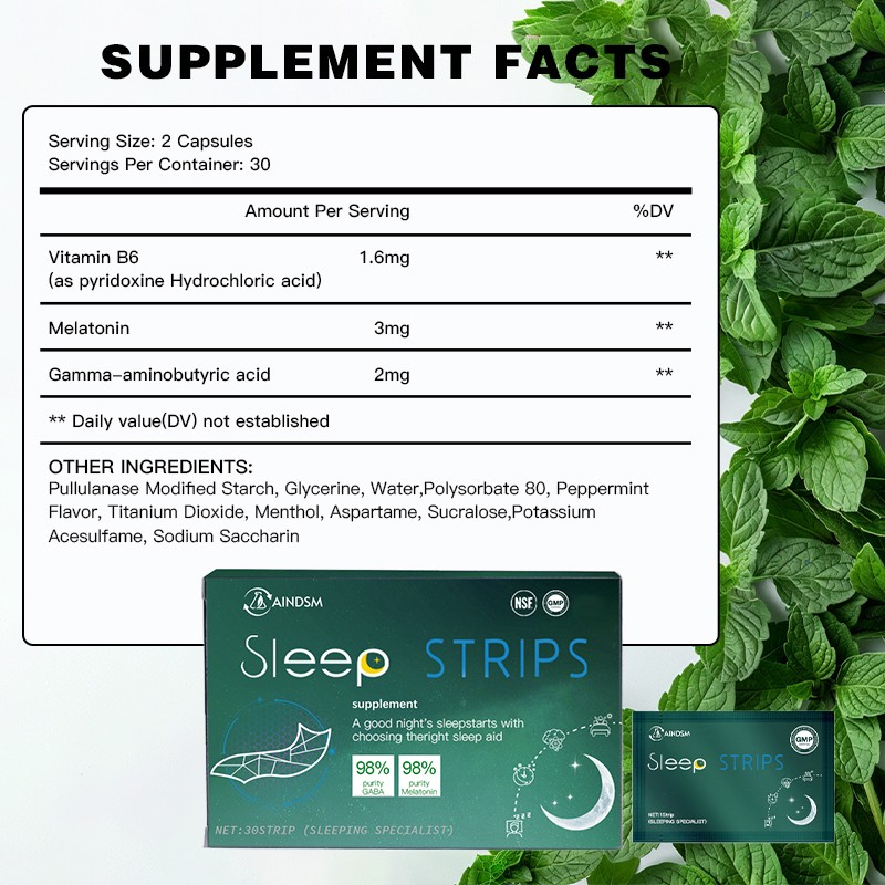 Sleep Strips Factory - Custom Logo GABA Melatonin Better Sleep Film Paper
