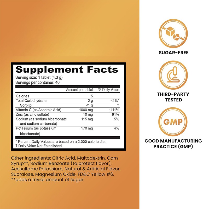 Vitamin C Effervescent Tablets Supplier - Private Brand High Potency Multivitamin Immune
