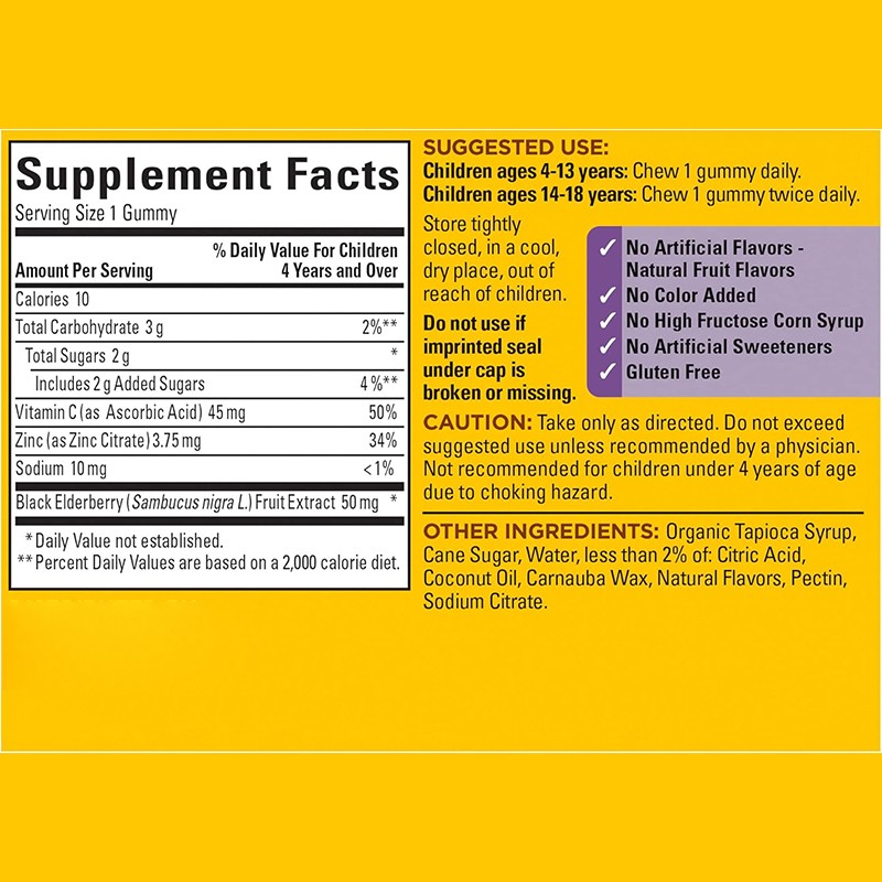 Vitamin C Gummies Supplier - Organic Kids Elderberry Immune Bone Support Gummy