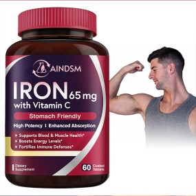 Iron Capsules Factory - Veggie Iron Tablets Blood Muscle Health Support