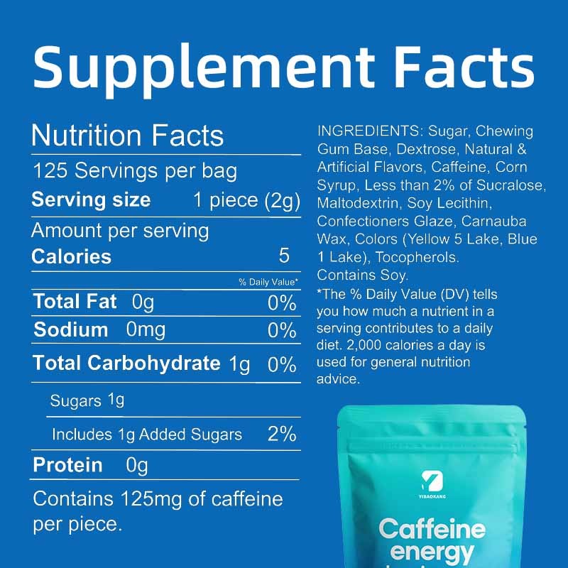 Caffeine Energy Gum Manufacturer - Mint Focus Chewing Gum