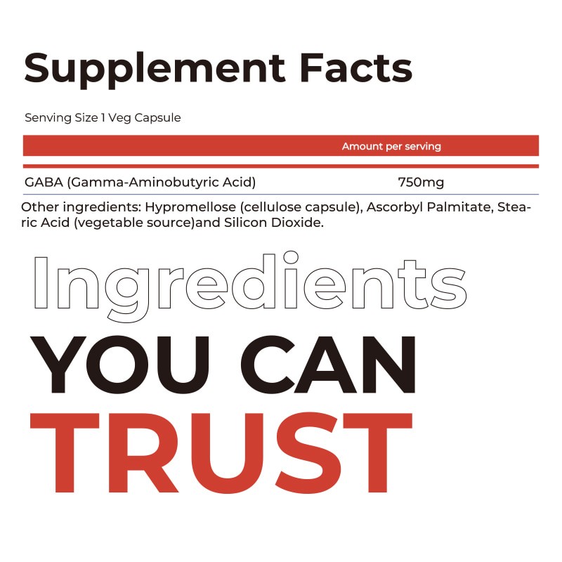 GABA Amino Acid Capsules Factory - 750mg Relaxation Nervous