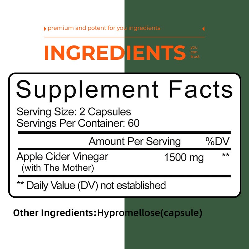 Apple Vinegar Capsules Factory - Metabolism Detoxification