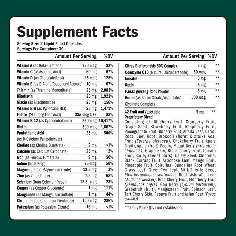 Men's Multivitamin Capsules Factory - 60 Liquid Capsules