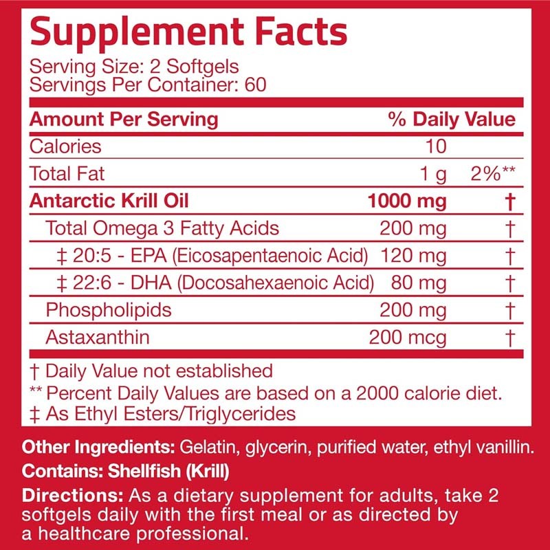 Antarctic Krill Oil Capsules Manufacturer - 1000mg 120 Pieces