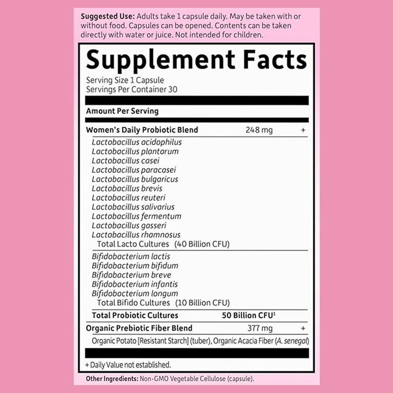 Women Probiotics Supplier - 50 CFU/g Urinary pH Balance