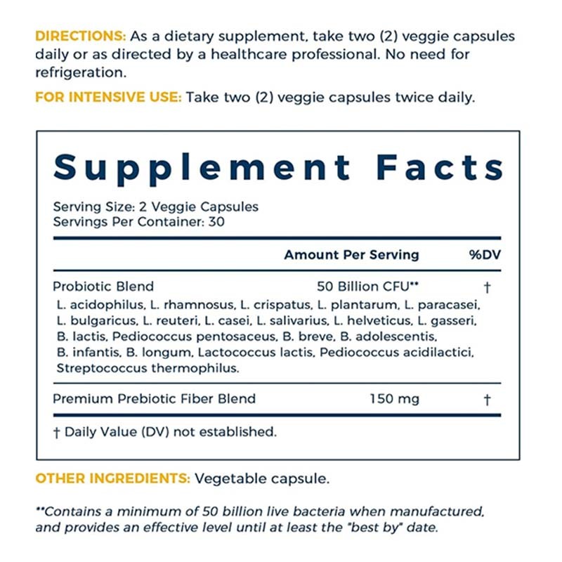 Probiotics Capsules Manufacturer - 500 Billion Units Vegetarian