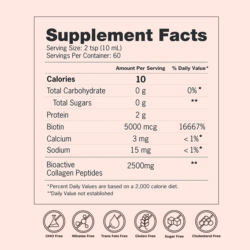 Liquid Collagen Peptides Factory - Biotin Hair Skin