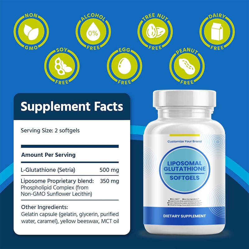 Glutathione Softgels Manufacturer - Fast Whitening Liposome L-Glutathione Adult