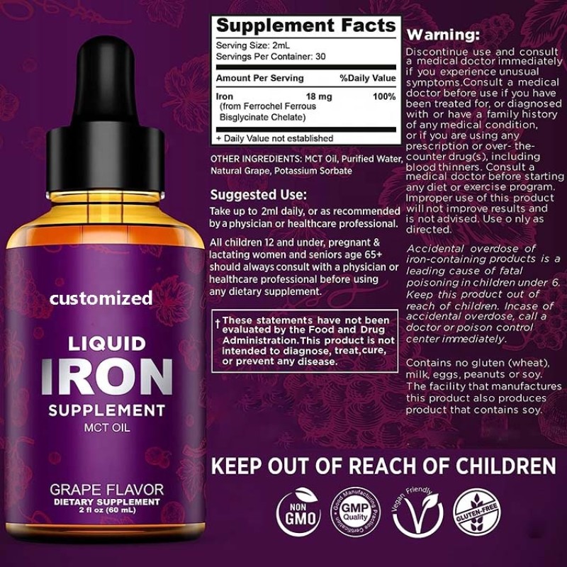 Iron Drops Manufacturer - Liquid Iron Free Blood Builder Anemia Supplement