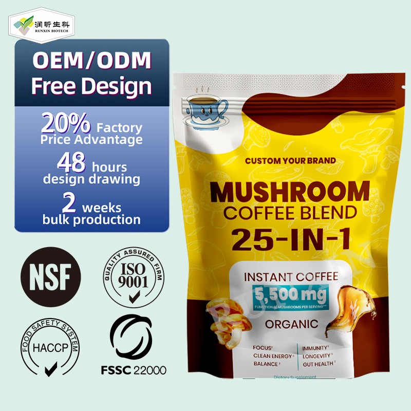 Reishi Coffee Manufacturer - OEM Organic GMP Instant 4 in 1 Mushroom Coffee