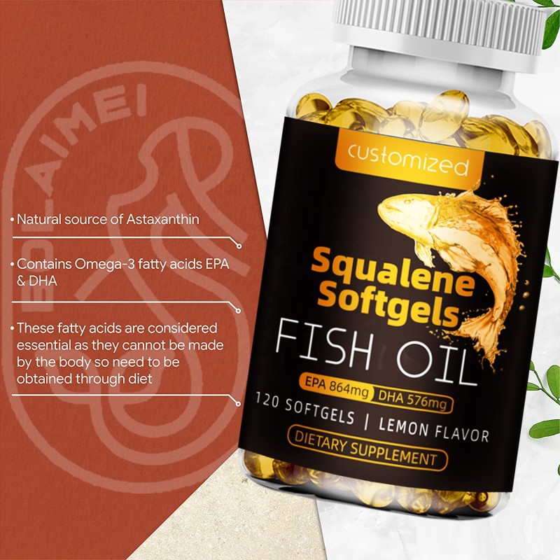 Fish Oil Capsules Supplier - Amazon Squalane EPA DHA Algae Deep Sea 1000Mg