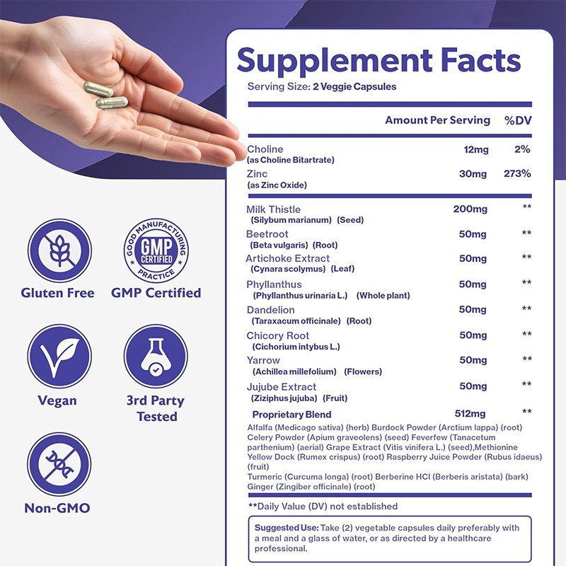 Liver Support Capsules Factory - 21 in 1 Liver Detox Cleanse Metabolism Formula