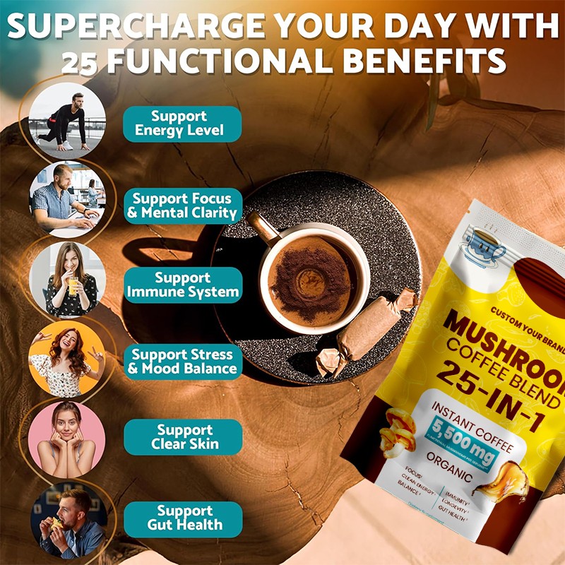 Reishi Coffee Manufacturer - OEM Organic GMP Instant 4 in 1 Mushroom Coffee