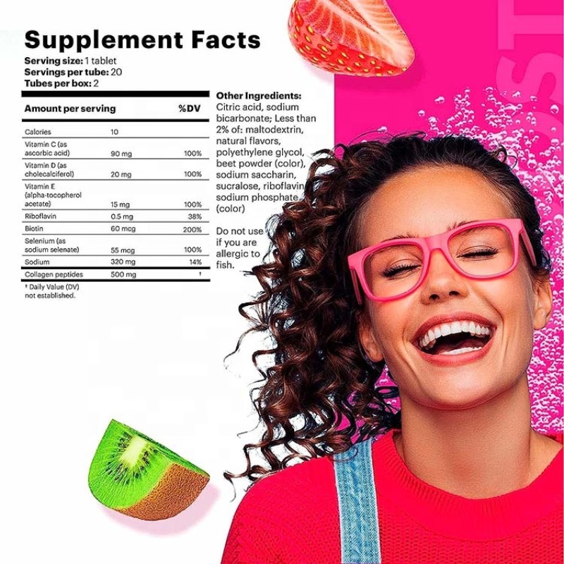 Effervescent Tablet Manufacturer - Beauty Biotin Vitamin E C Collagen Drink