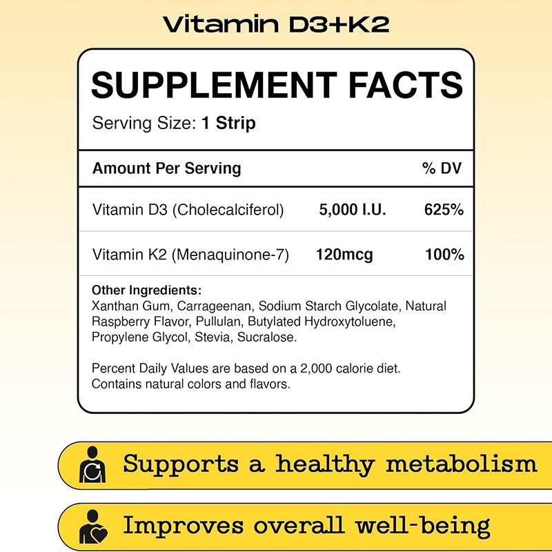 Vitamin K2 D3 Liquid Factory - Hot Sale 4 in 1 Energy Immunity Candy Dissolving