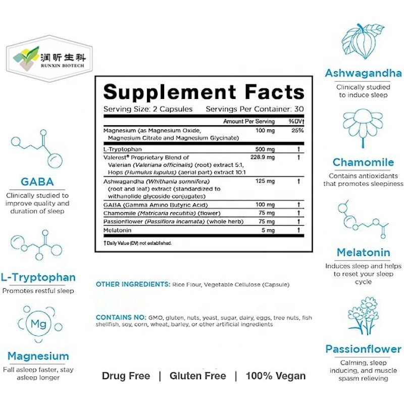 Sleep Aid Capsules Factory - Whole Sale Price Natural Herbal Sleep Supplement