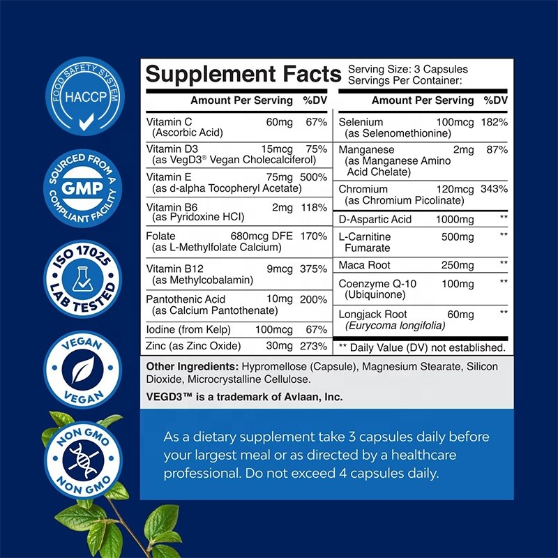 Male Fertility Capsules Factory - Herbal Maca Vitality Coq10 Men Supplements