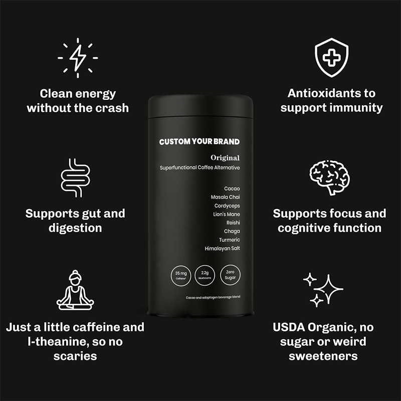 Mushroom Coffee Factory - Wholesale Private Label 10 in 1 Energy Boost