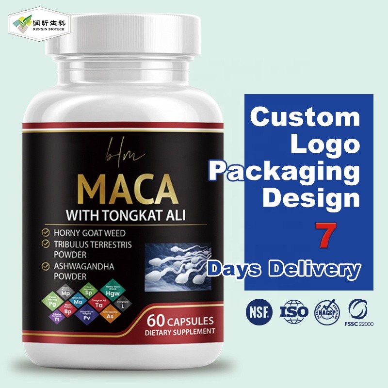 Black Maca Capsules Factory - Private Label 400mg Men Energy Stamina Performance