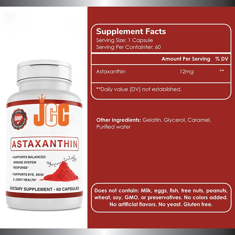 Astaxanthin Capsules Supplier - Good Eyesight Skin Lighting