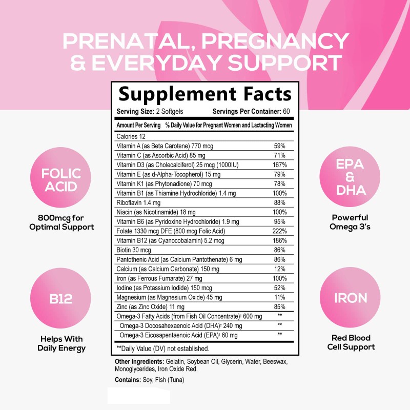 Prenatal Softgel Supplier - DHA EPA Folic Acid Capsule