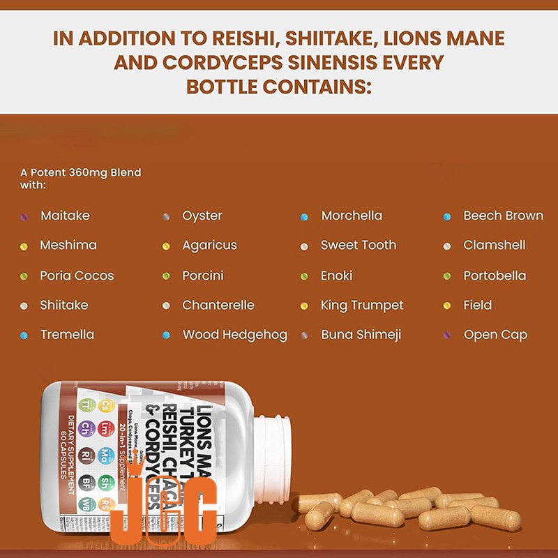 Mushroom Capsules Manufacturer - Lions Mane Reshi Cordyceps