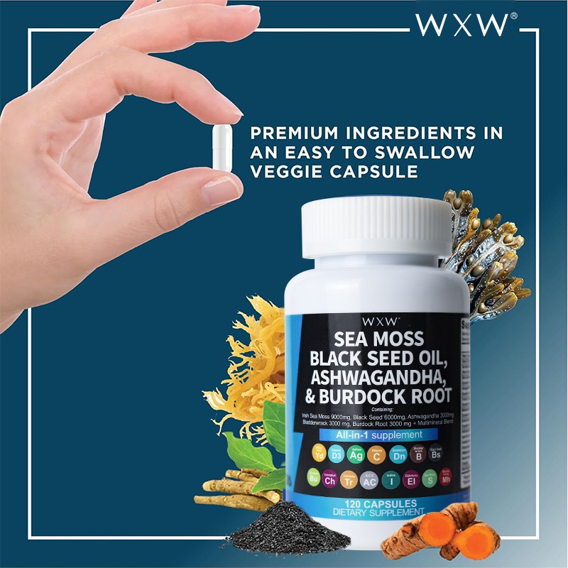 Vegan Sea Moss Capsules Manufacturer - Ashwagandha Immunity Boost