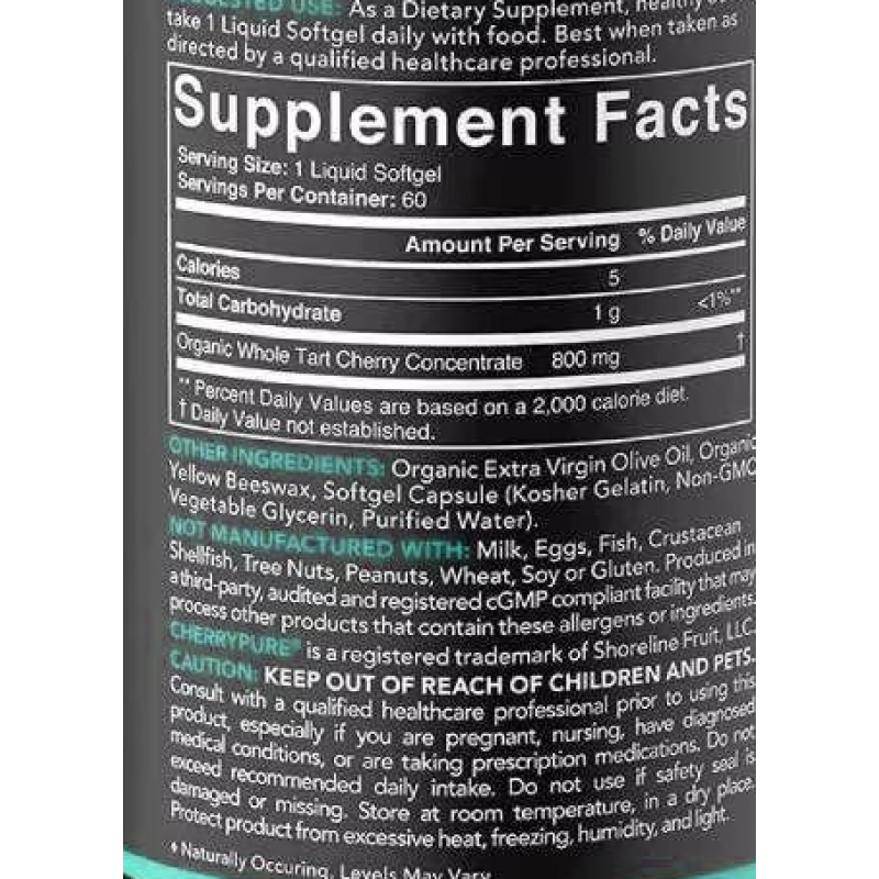 Tart Cherry Softgel Supplier - Montmorency Concentrate