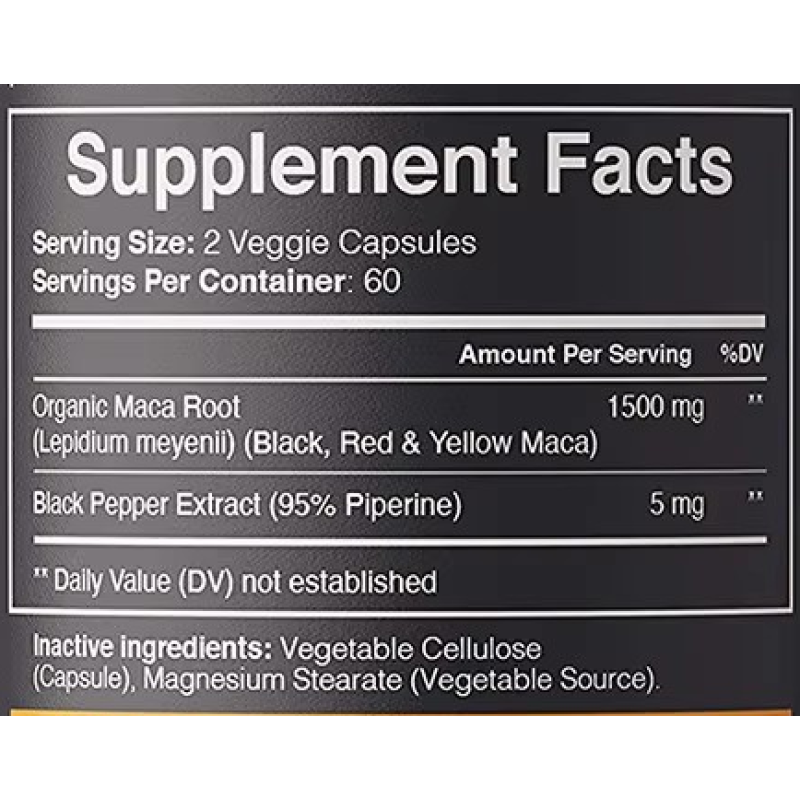 Maca Root Capsules Supplier - OEM Black Maca