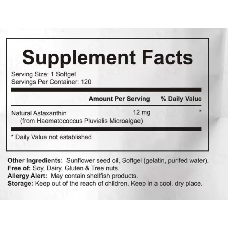 Astaxanthin Softgel Supplier - 12mg Joint Pain Relief