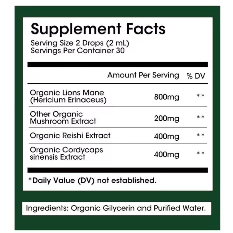 Lions Mane Drops Factory - Liquid Extract Supplement