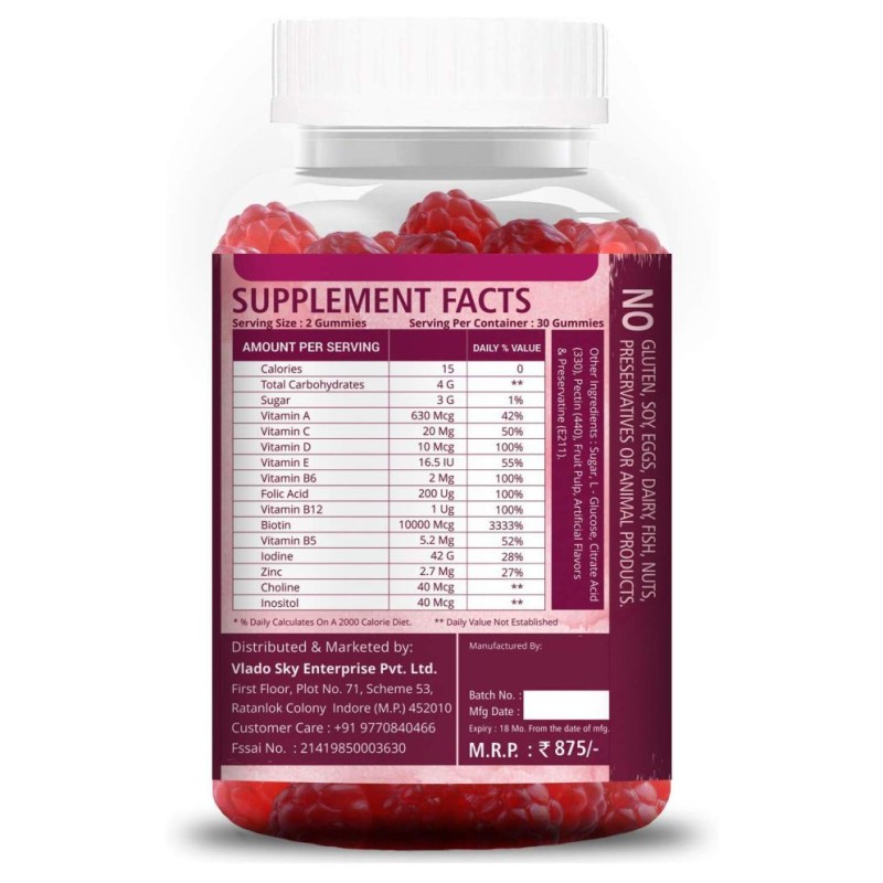 Multivitamin Gummies Factory - Hot Sell Pectin Adults Hair Vitamin Health