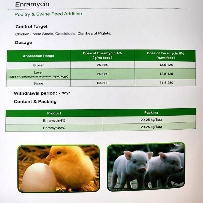 Enramycin Pure Premix 4% or 8% Feed Additive Enramycin-enradin Enramycin Feed Additives