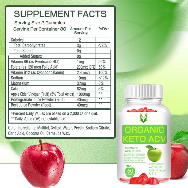 Organic Keto ACV Gummies Manufacturer - Vitamin B6 B12 Folate
