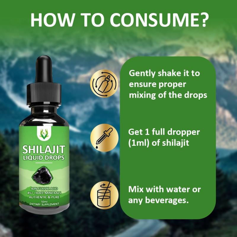 Pure Shilajit Drops Manufacturer - 50ml Energy Boost Immune