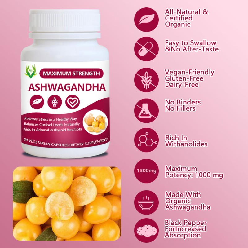 Organic Ashwagandha Capsules Factory - Withanolides Stress Relief
