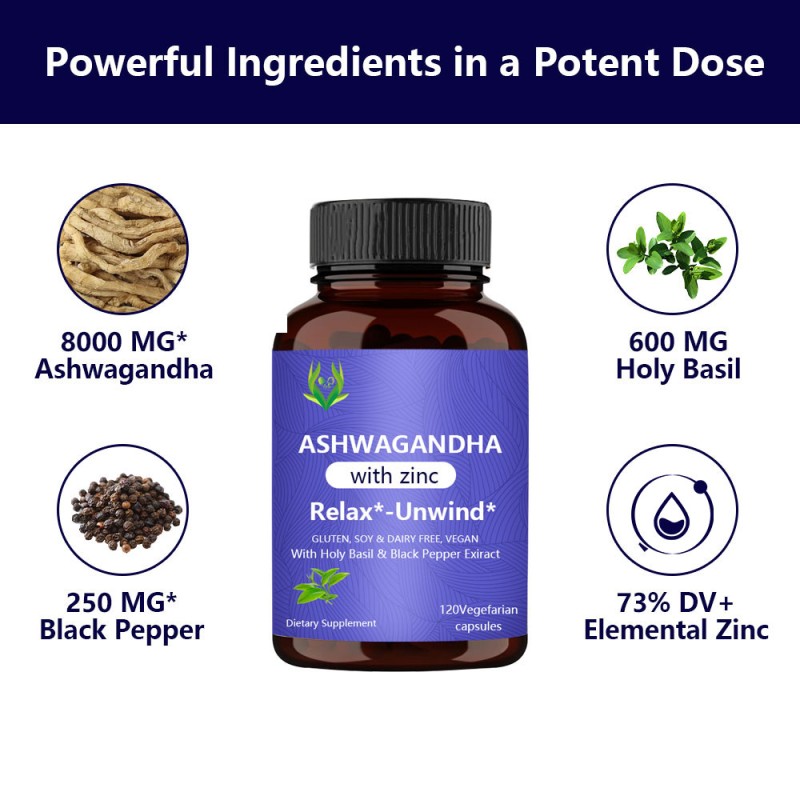Holy Basil Ashwagandha Capsules Supplier - Zinc Mood Support