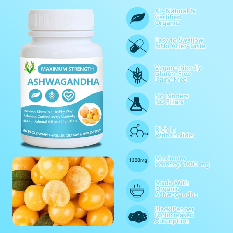 Ashwagandha Root Capsules Supplier - Withanolides Sleep Mood