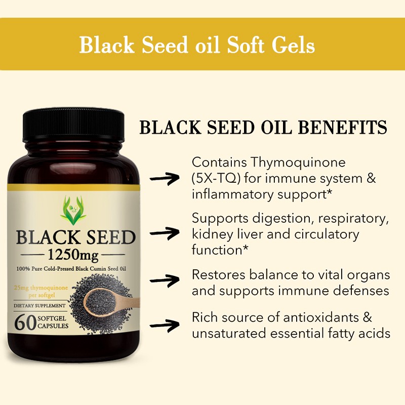 Black Seed Softgels Manufacturer - 1250mg Omega 6 9 Immune