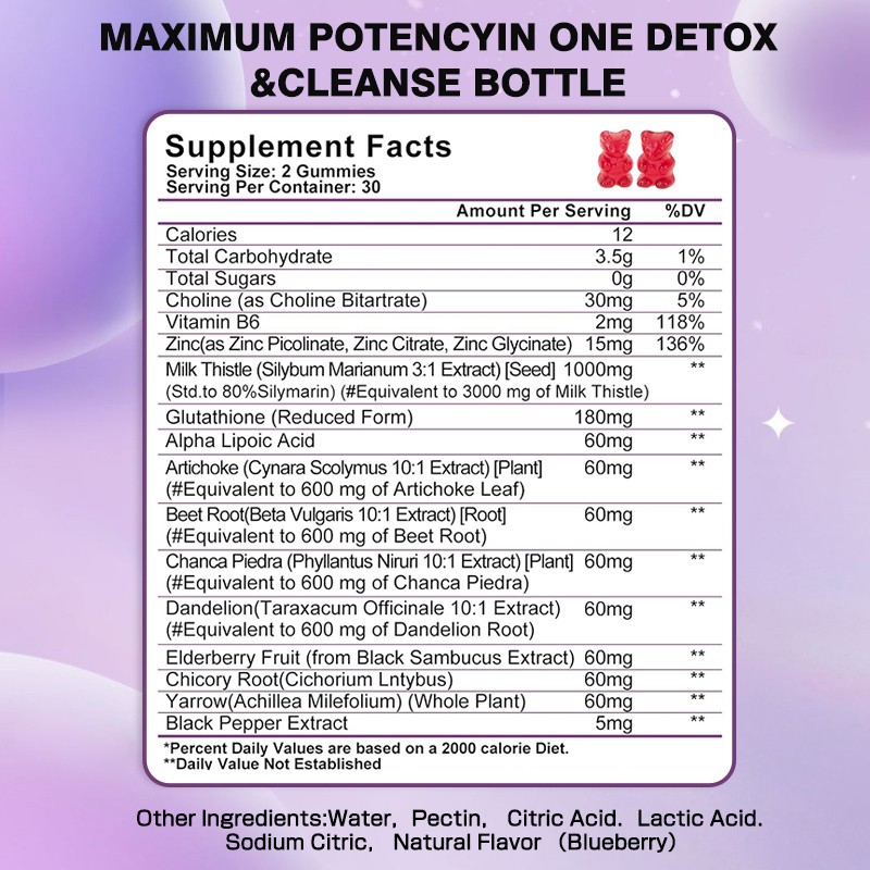 Liver Cleanse Gummies Manufacturer - 14 in 1 Milk Thistle Formula