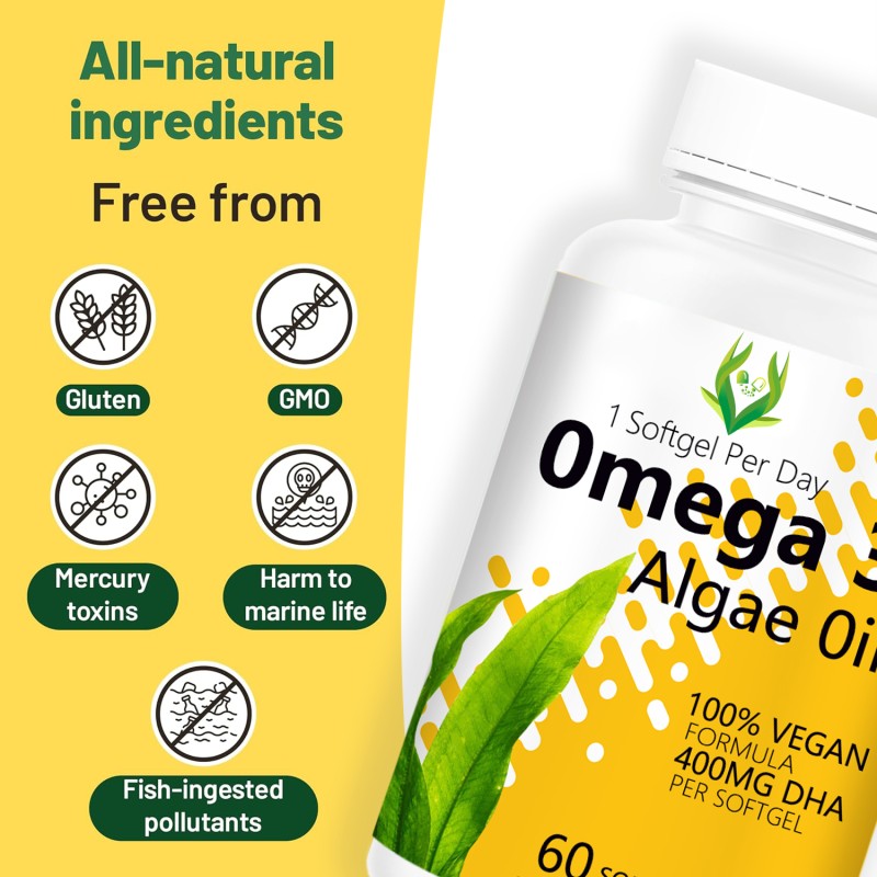 Omega 3 Algae Oil Softgels Supplier - 400mg DHA Cognitive