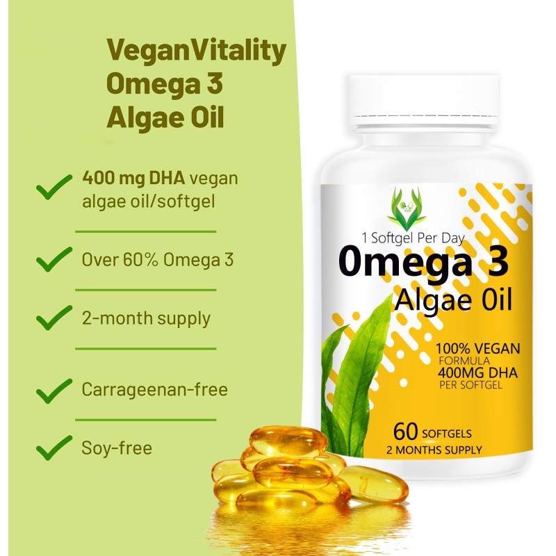Omega 3 Algae Oil Softgels Supplier - 400mg DHA Cognitive